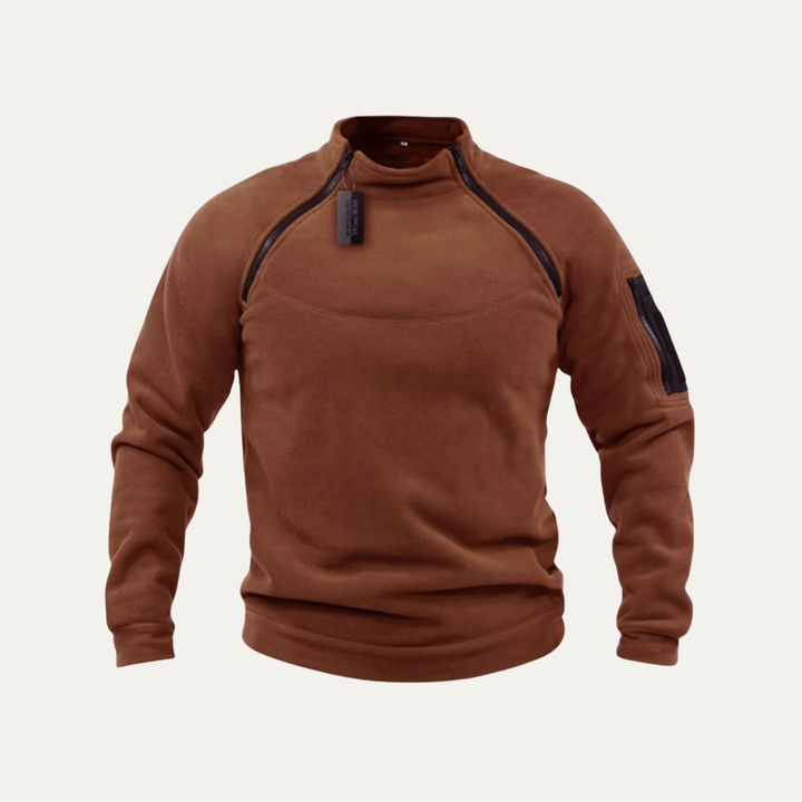 Mens Fleece Pullover with Mock Neck Technical