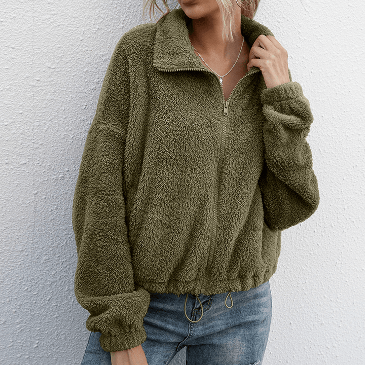 Unisex Casual Jacket with Zip-Up Warm Fleece - BritishMode