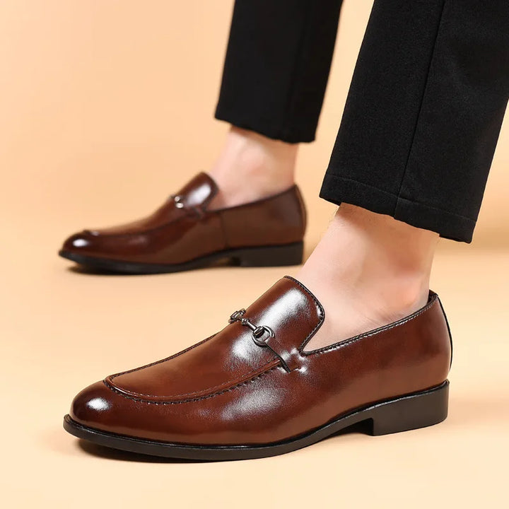 Mens Leather Loafers Slip-On Classic Fit - BritishMode