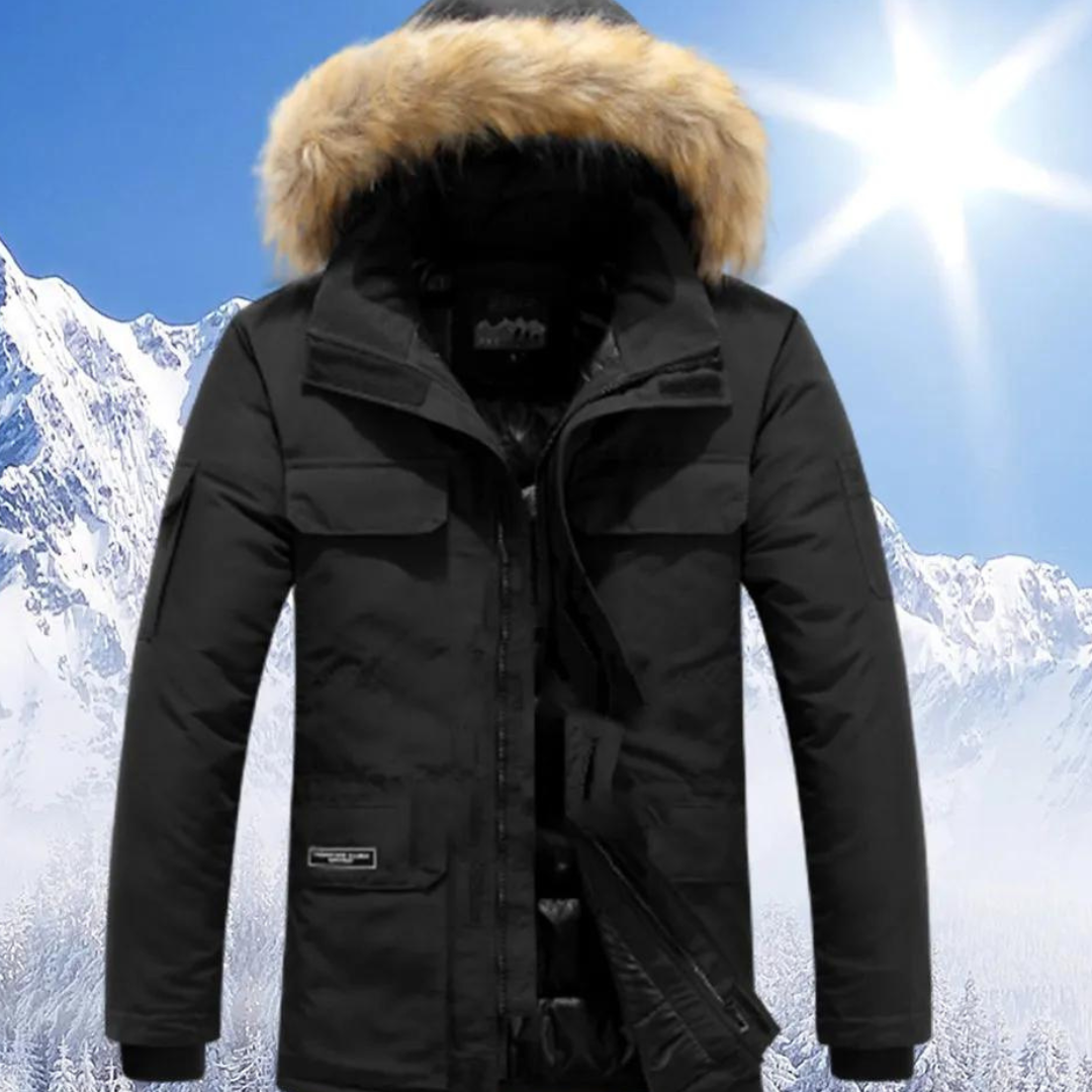 Mens Hooded Winter Jacket Warm Insulated Fit
