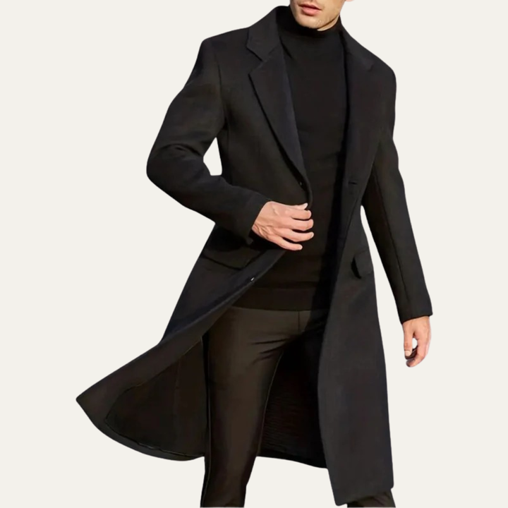 Mens Trench Coat Tailored Long Line Fit - BritishMode