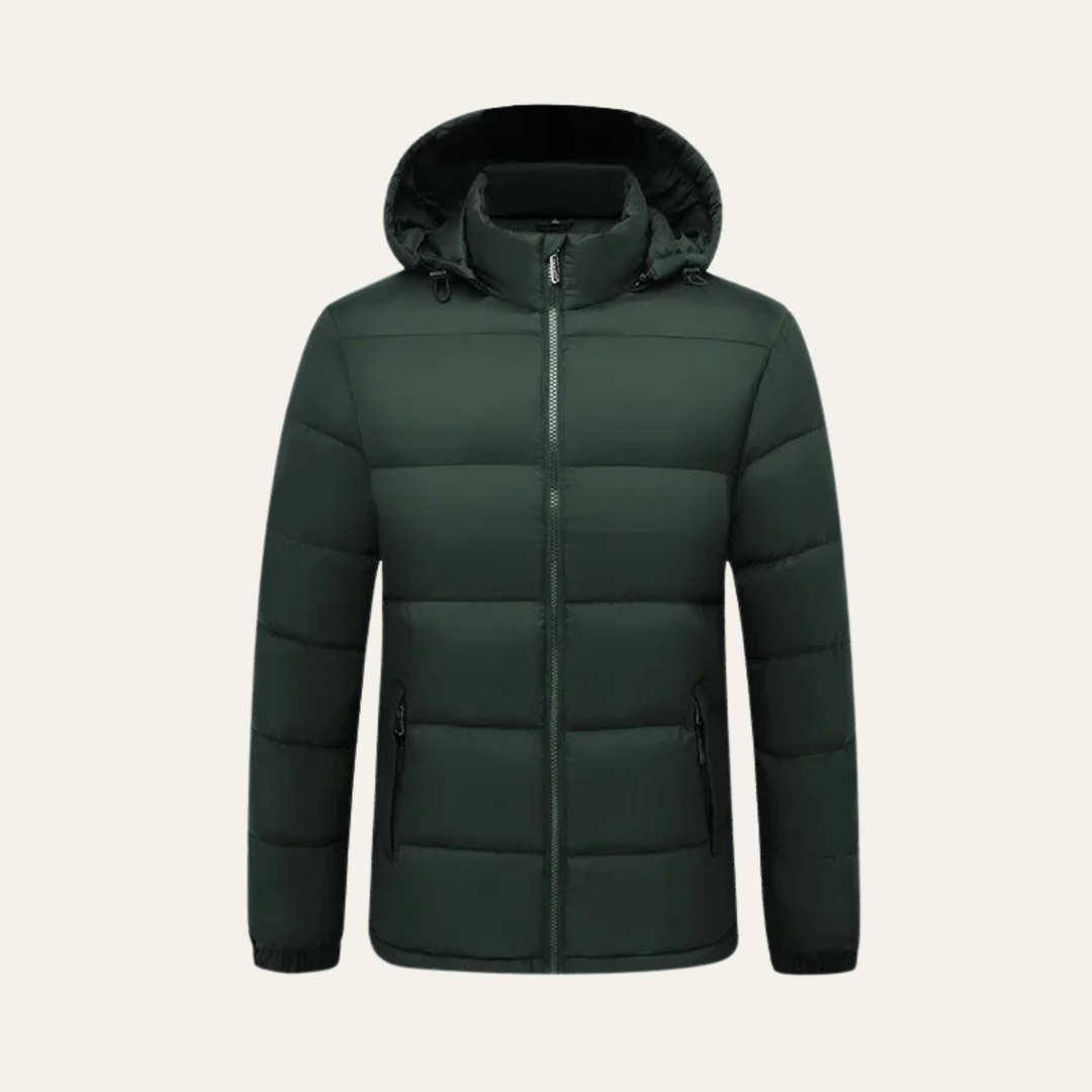 Mens Winter Puffer Jacket with Detachable Hood Hooded Coat