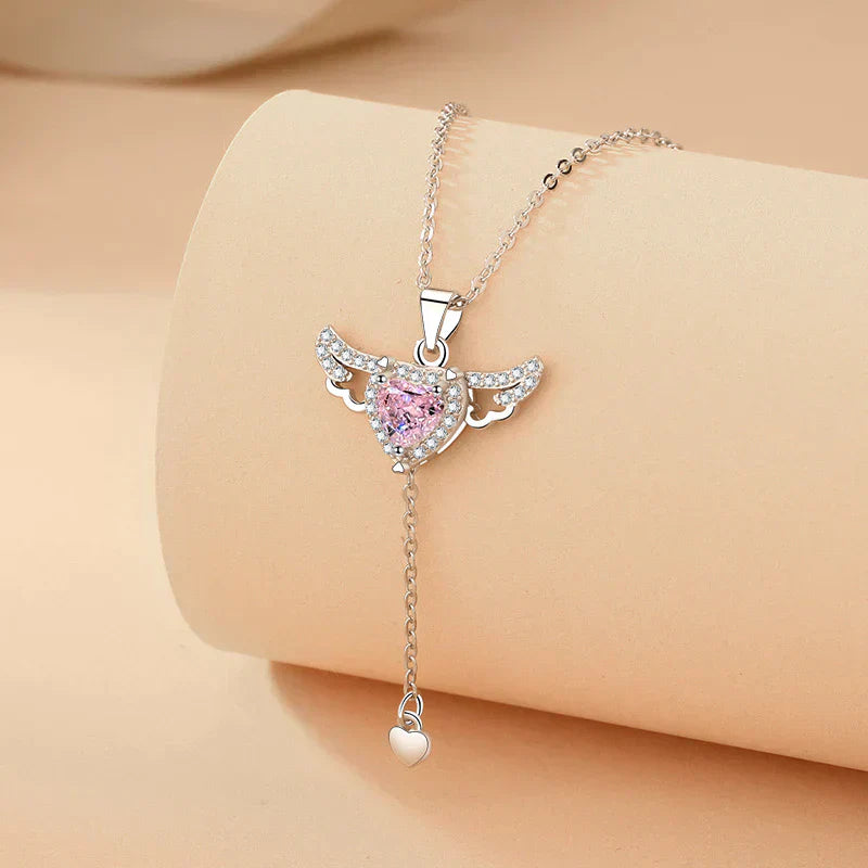 Womens Pendant Necklace with Wing-Shaped Delicate Design - BritishMode