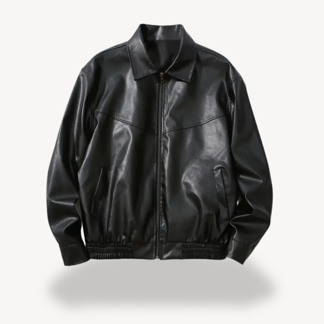 Mens Jacket Faux Leather Slim Fit - BritishMode