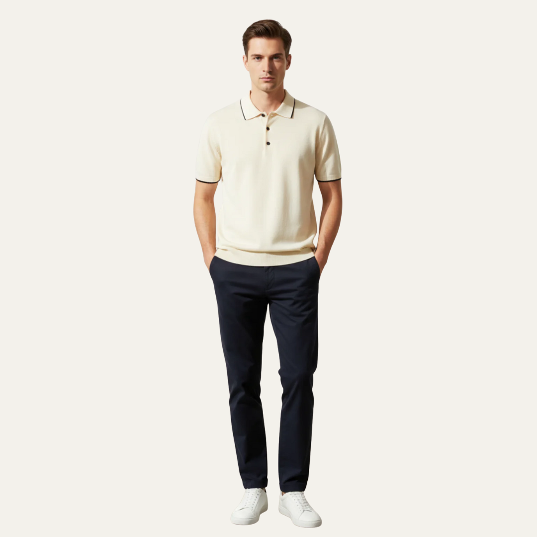 Mens Polo Shirt Structured Collar Classic Fit - BritishMode