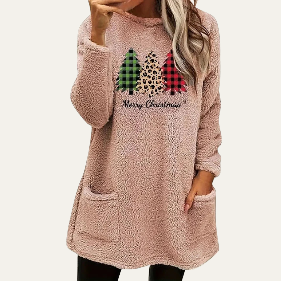 Womens Sherpa Lounge Top Fuzzy Soft Relaxed Fit