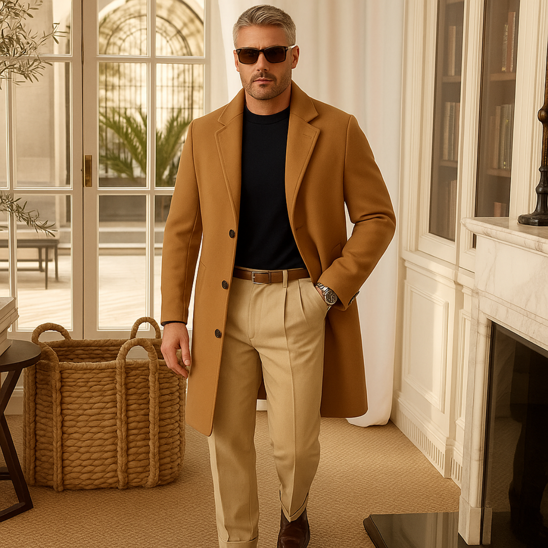 Mens Mid-Length Coat Classic Fit