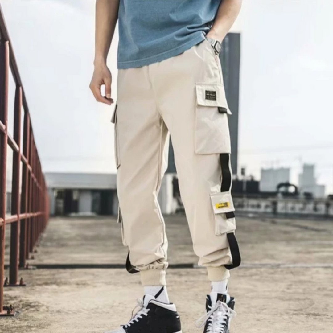 Mens Cargo Pants Relaxed Fit Multiple Pockets - BritishMode