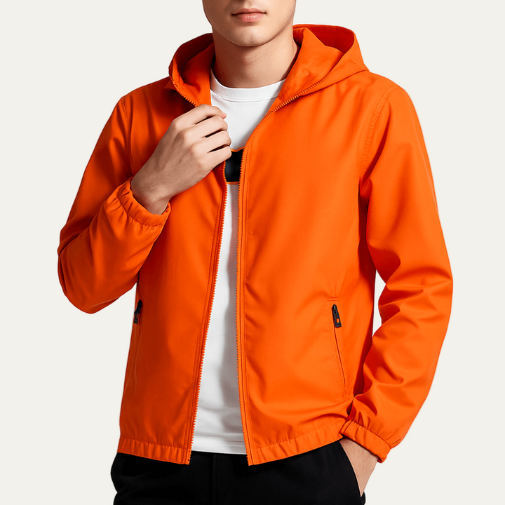 Men’s Lightweight Full Zip Hooded Windbreaker - BritishMode