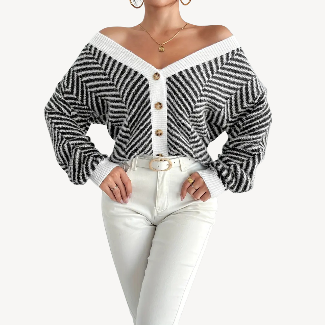 Womens Knit Cardigan Full Zip Fleece Lined - BritishMode