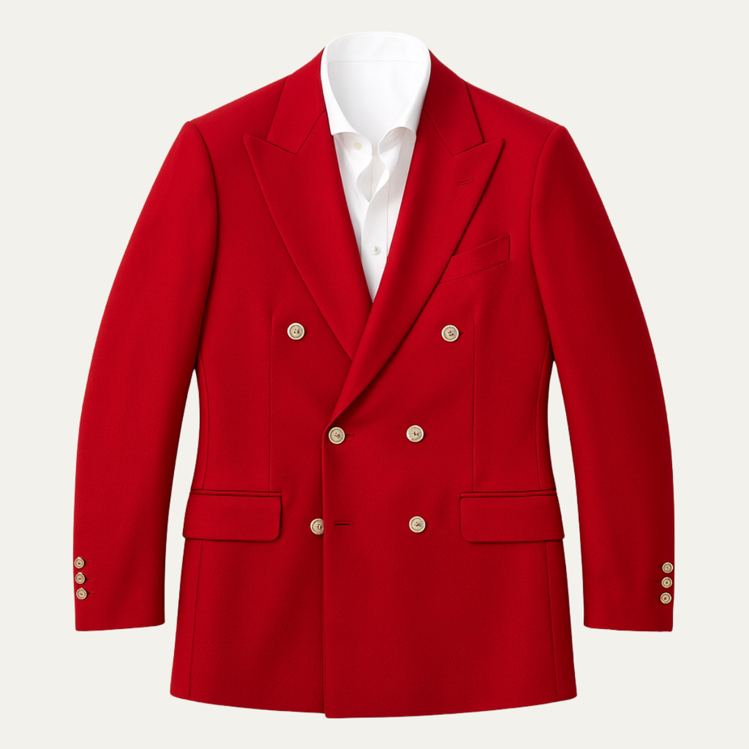 Mens Slim Fit Double-Breasted Blazer Jacket - BritishMode