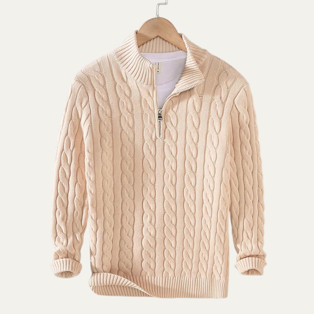 Mens Sweater Heavy Cable Knit Design - BritishMode
