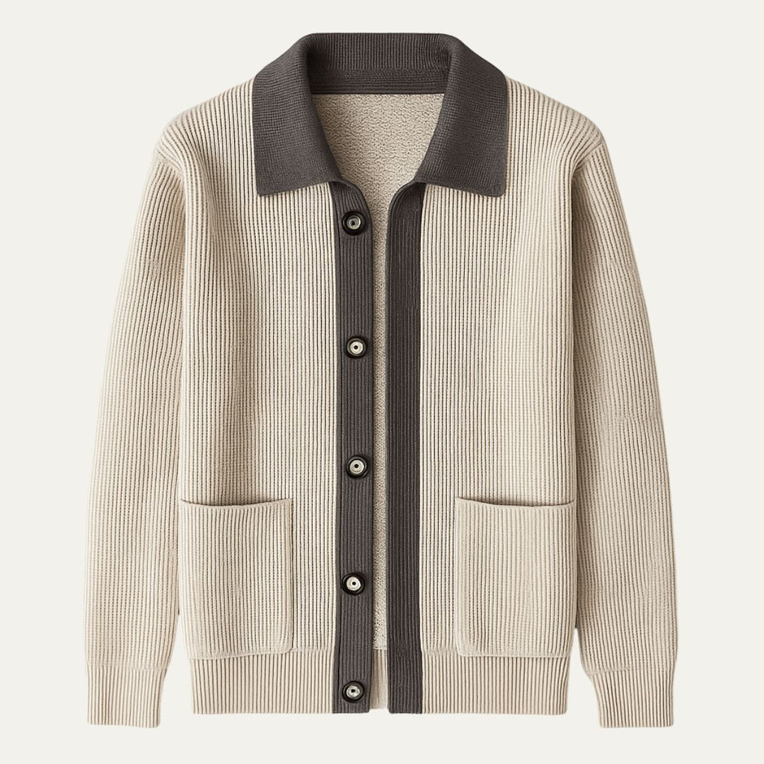 Mens Cardigan with Pockets Elegant Fit