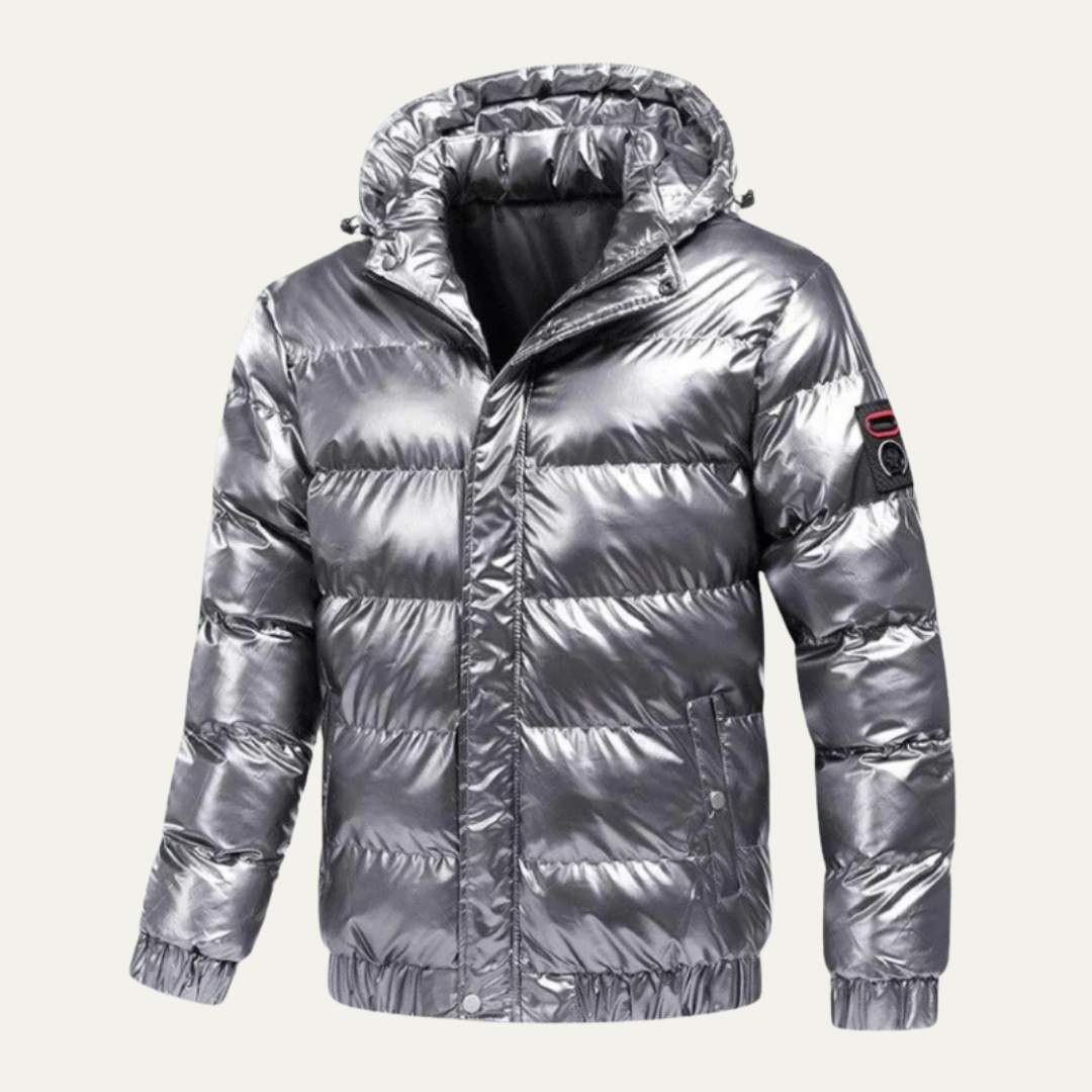 Mens Insulated Puffer Jacket Glossy Finish