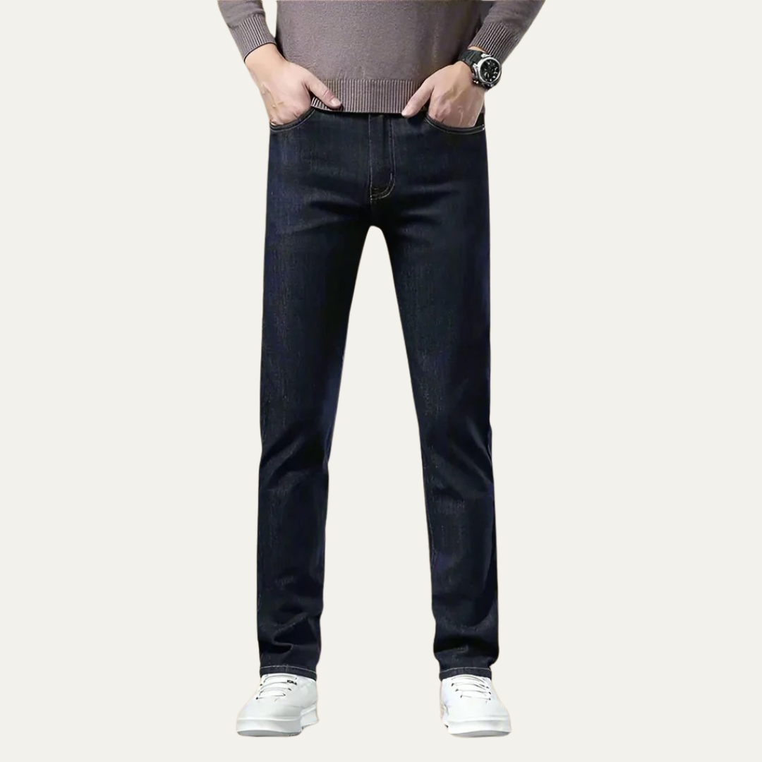 Mens Denim Jeans Stretch Classic Straight Fit - BritishMode