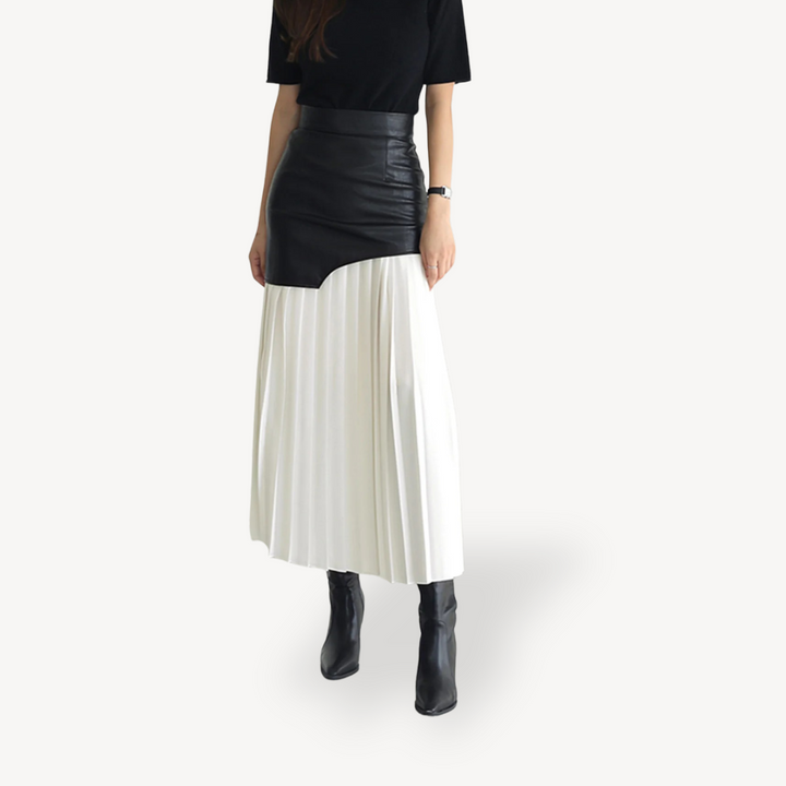 Womens Pleated Midi Skirt Lightweight Flowing Fit - BritishMode