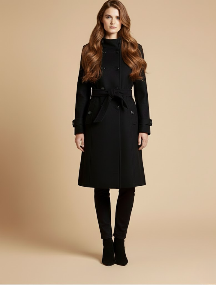Mens Belted Overcoat Classic Fit Tailored Style - BritishMode
