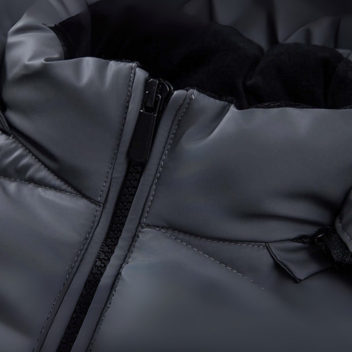 Mens Quilted Jacket with Hood Outerwear
