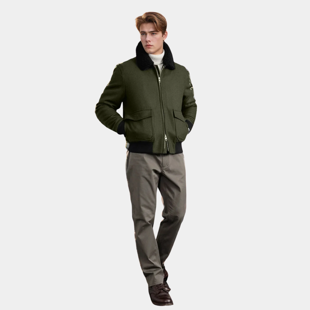 Mens Jacket with Woolen Collar