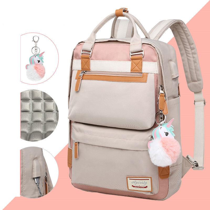 Womens Waterproof Backpack with 15.6-Inch Laptop Compartment