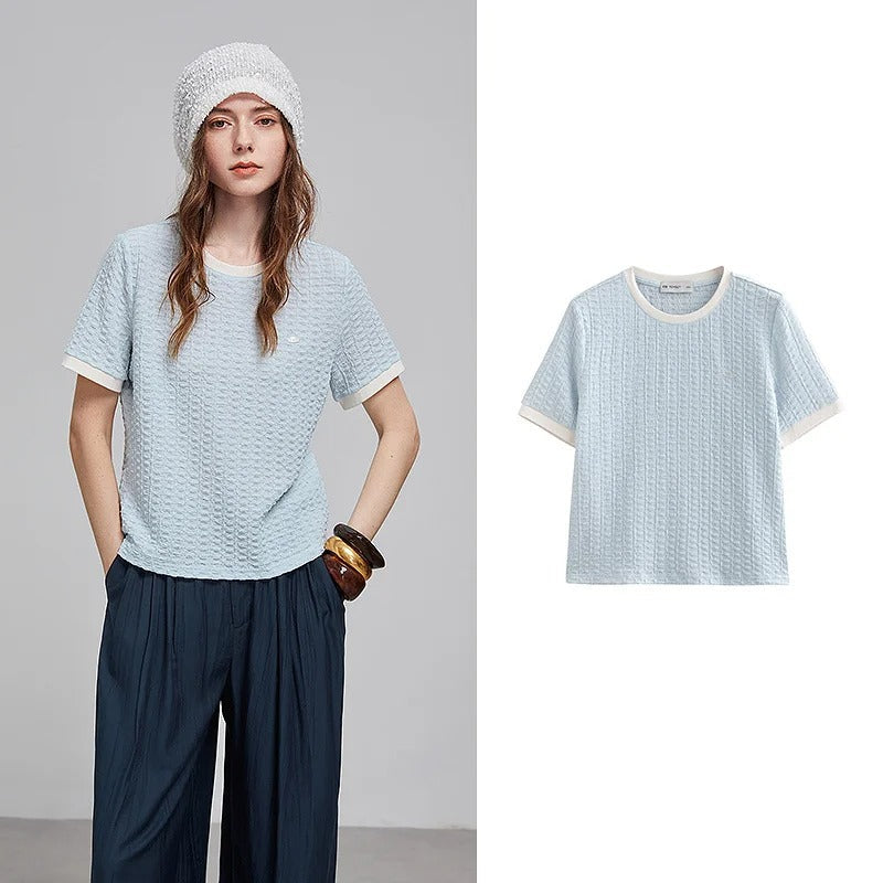 Unisex Crew Neck T-Shirt Textured Classic Fit