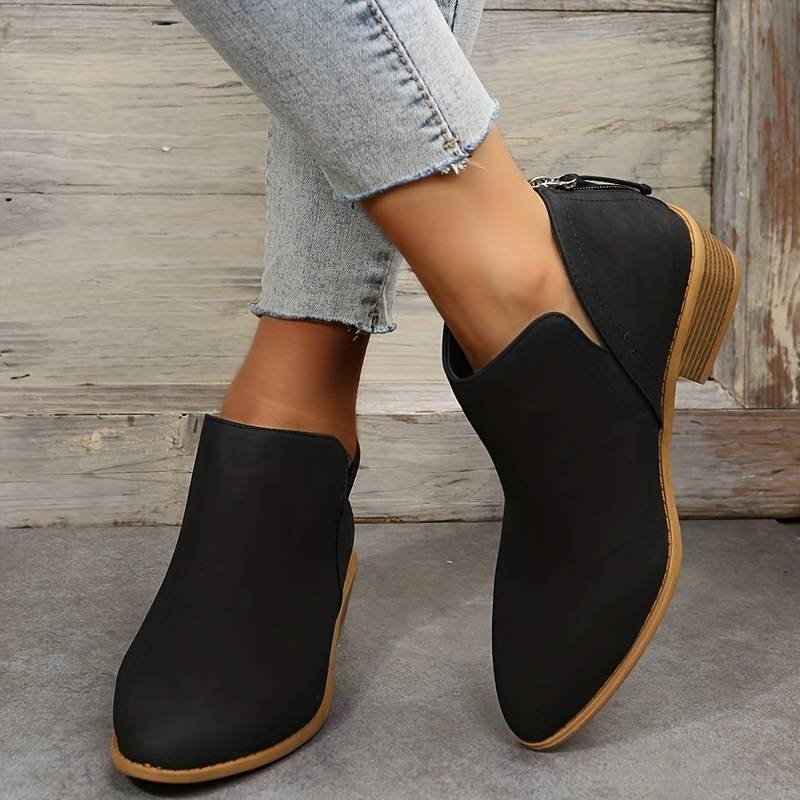 Womens Ankle Boots High Heel Pointed Toe