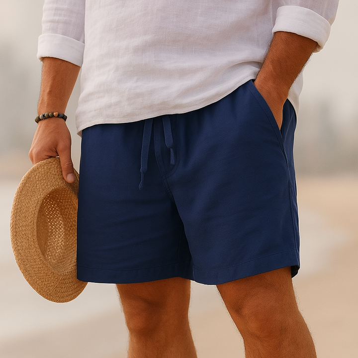 Mens Cotton Linen Shorts Comfortable Fit