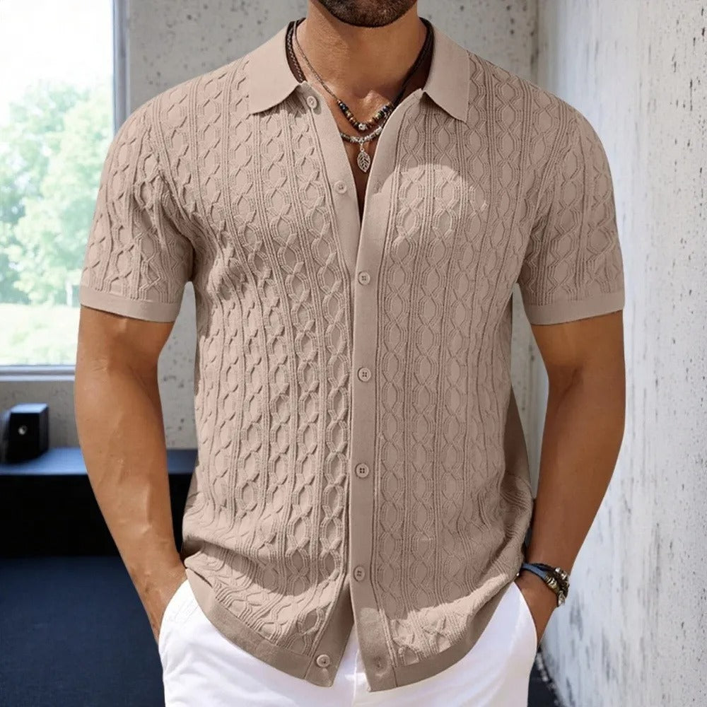 Mens Short Sleeve Knit Shirt Classic Fit