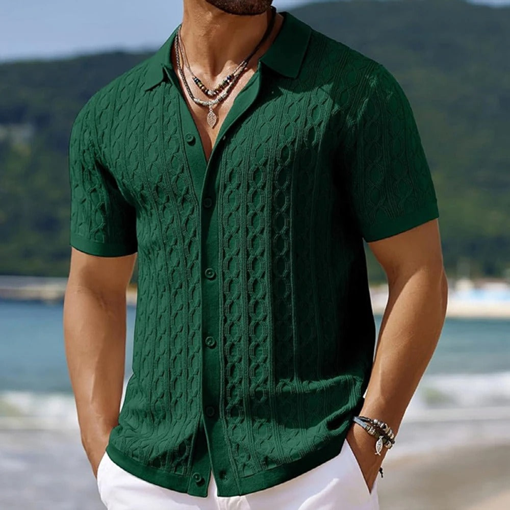 Mens Short Sleeve Knit Shirt Classic Fit