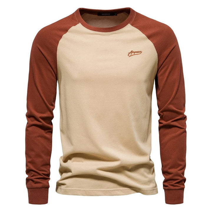 Mens Long Sleeve Shirt with Crew Neck Elegant Fit - BritishMode