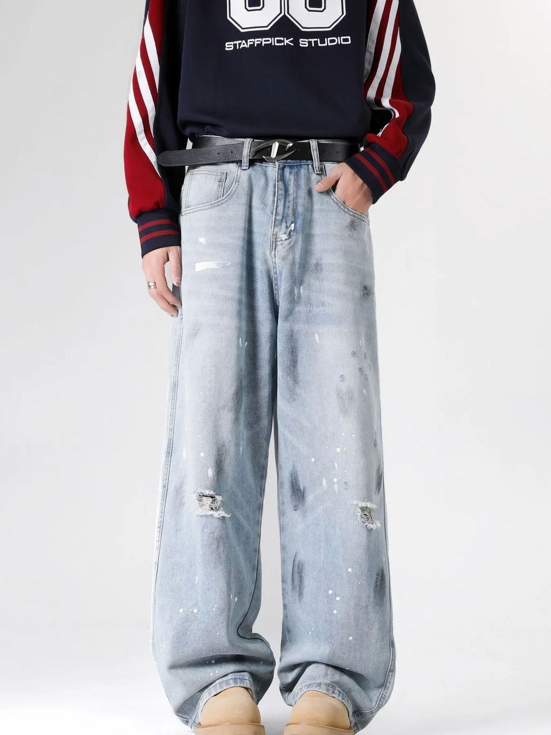 Mens Jeans Distressed Relaxed Fit - BritishMode