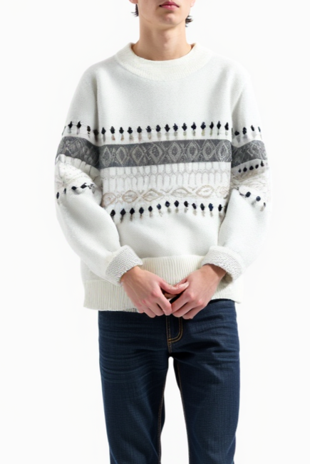 Mens Crew Neck Knit Jumper Festive Style - BritishMode