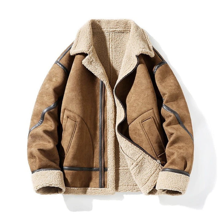 Mens Shearling Flight Jacket Classic Fit - BritishMode