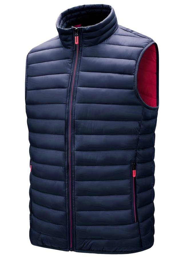 Mens High-Collar Gilet Lightweight Sleeveless Vest