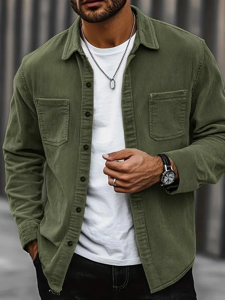 Mens Corduroy Shirt Comfortable Fit