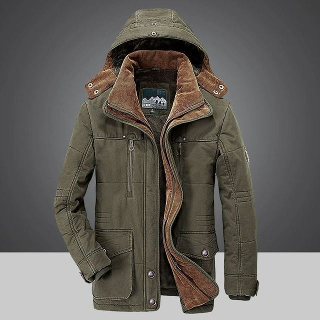 Mens Insulated Parka Coat Warm Fit