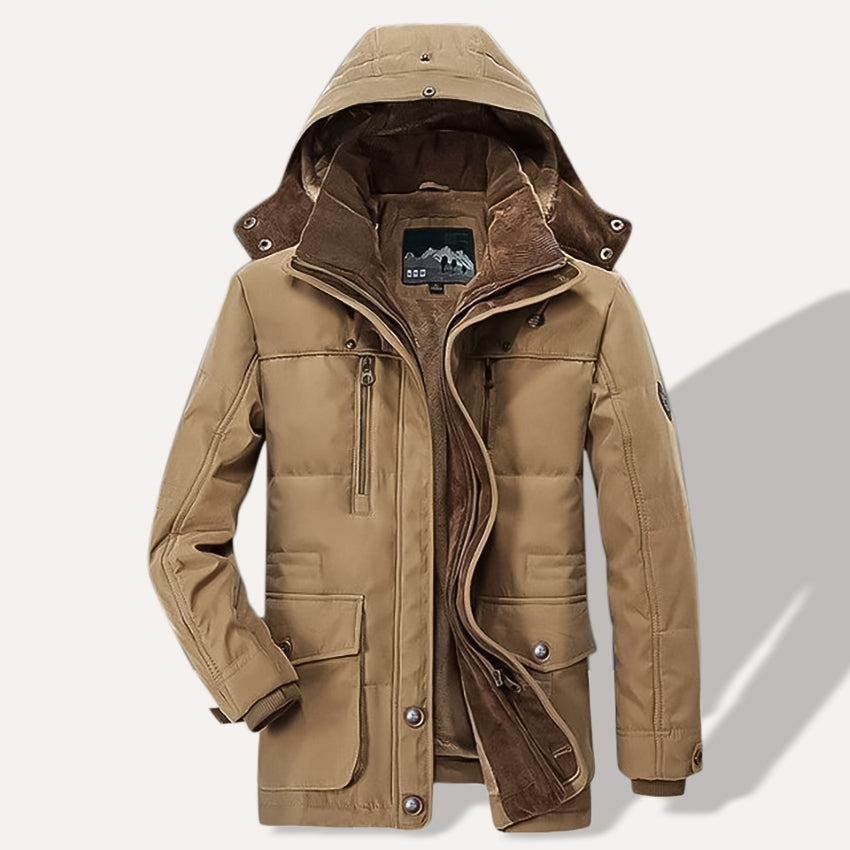 Mens Winter Parka Coat with Soft Fleece Lining Warm Fit