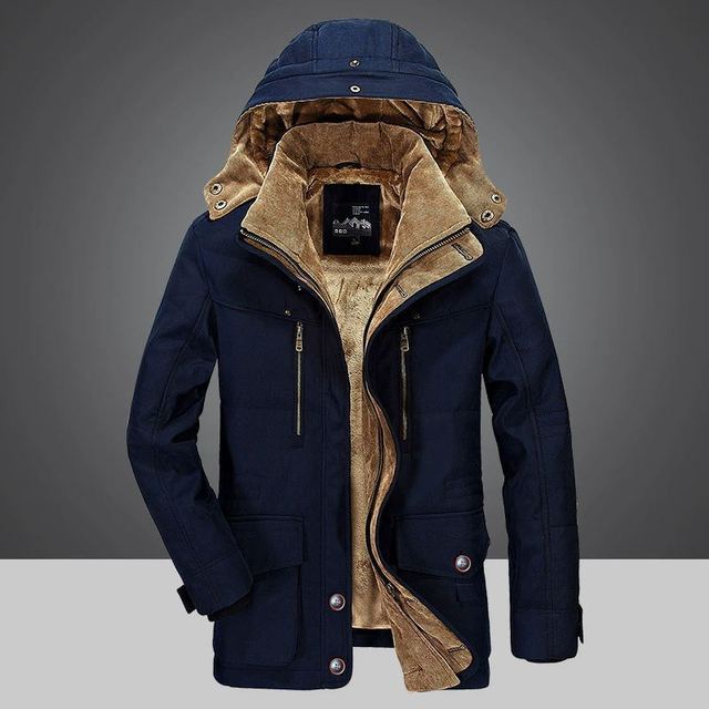 Mens Winter Parka Coat with Soft Fleece Lining Warm Fit