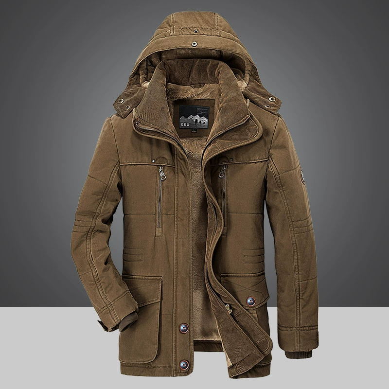 Mens Winter Parka Coat with Soft Fleece Lining Warm Fit