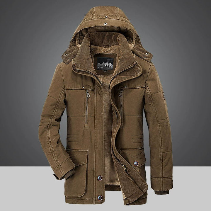 Mens Winter Parka Coat with Soft Fleece Lining Warm Fit