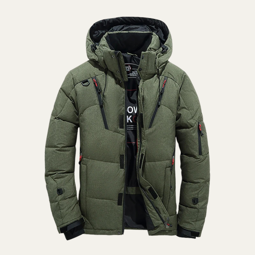 Mens Insulated Winter Parka Jacket with Hood