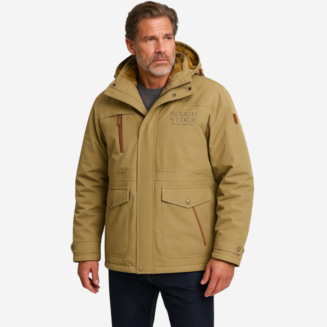 Mens Winter Jacket Plush Lined Hooded Regular Fit