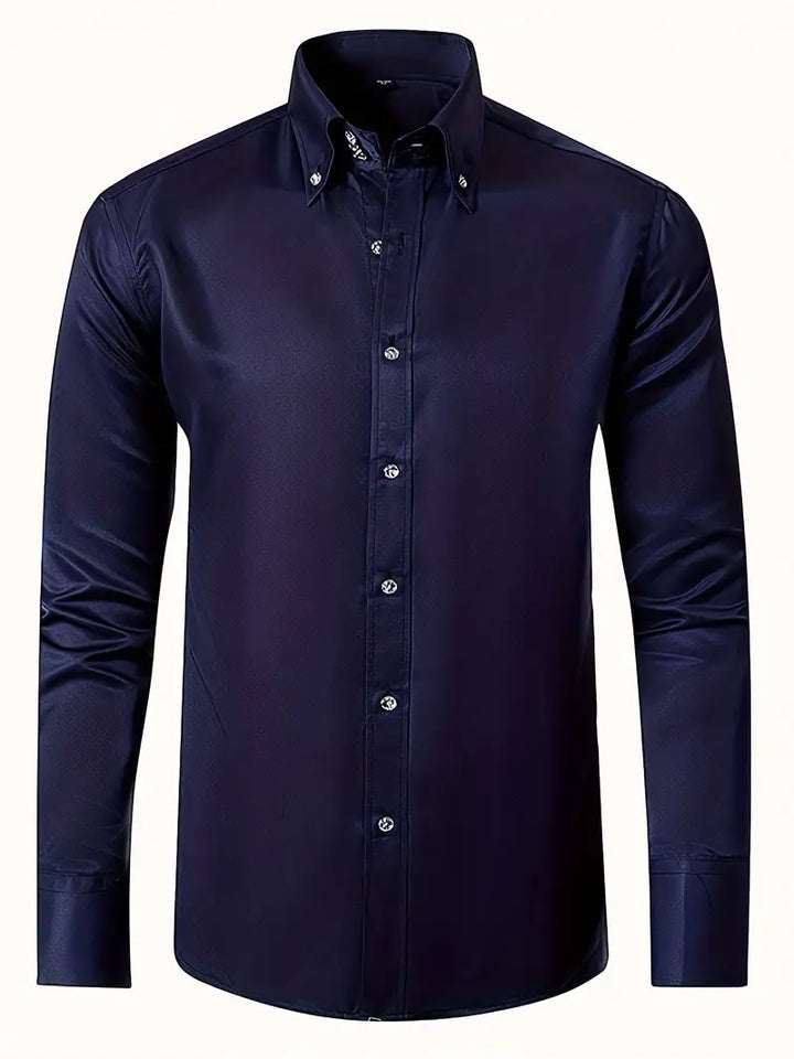Mens Dress Shirt Cotton Button-Front Classic Fit