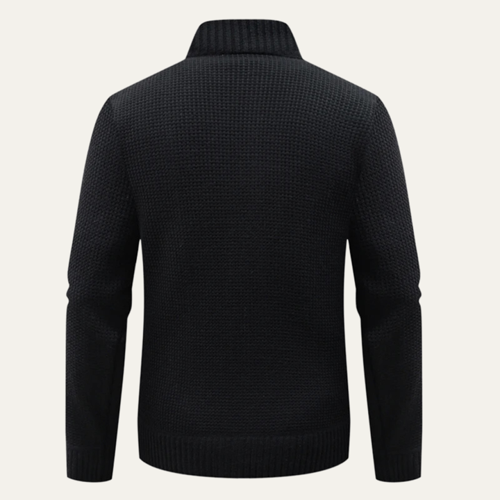 Mens Quilted Knit Puffer Jacket Warm Zip-Up