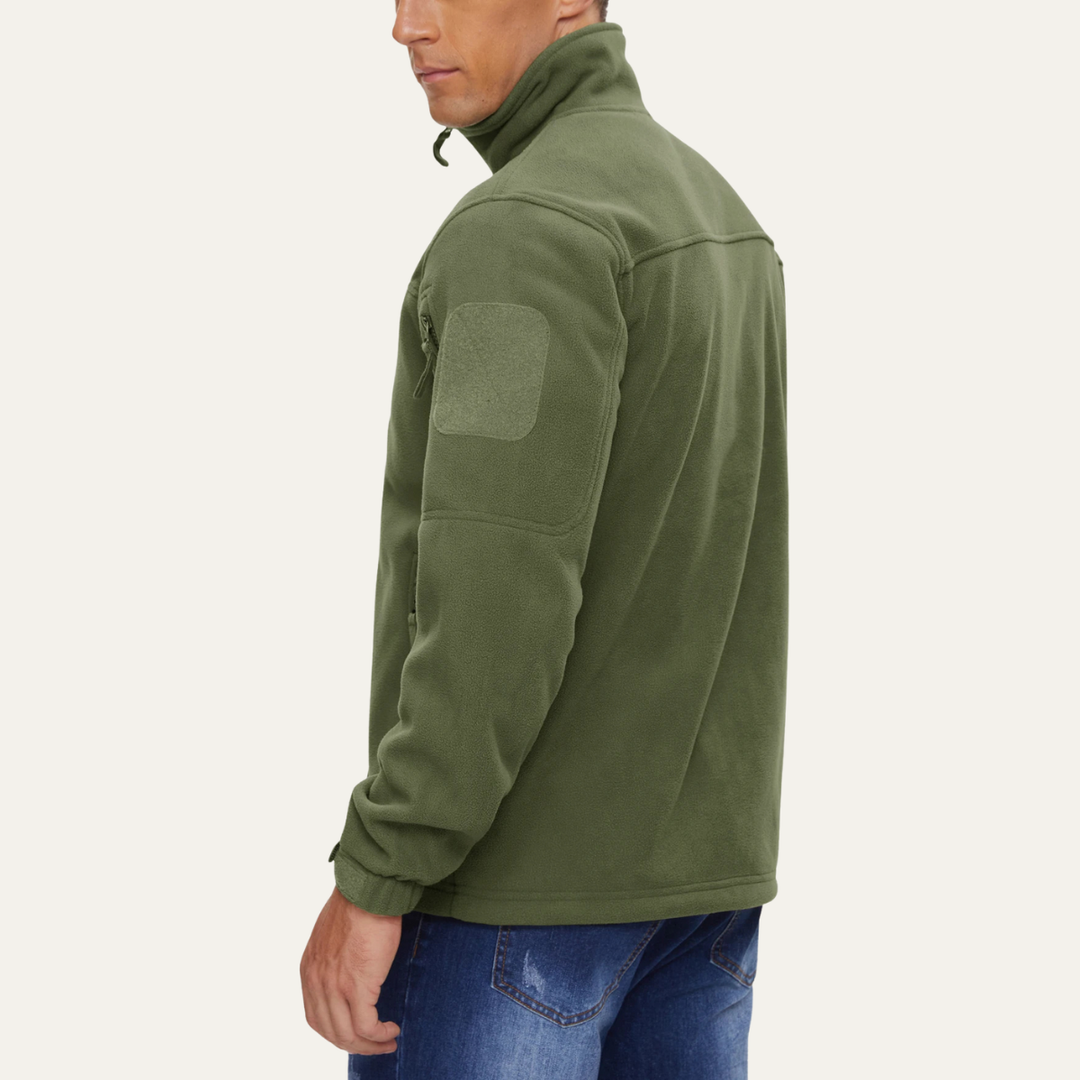 Mens Tactical Fleece Jacket Warm with Zipper Pockets