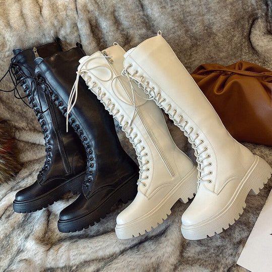 Womens Knee-High Boots Comfortable Fit - BritishMode