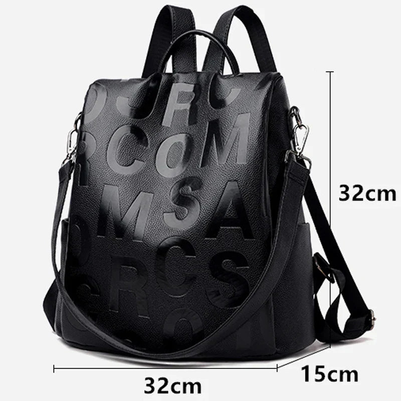 Womens Backpack Soft Leather Anti-Theft Design