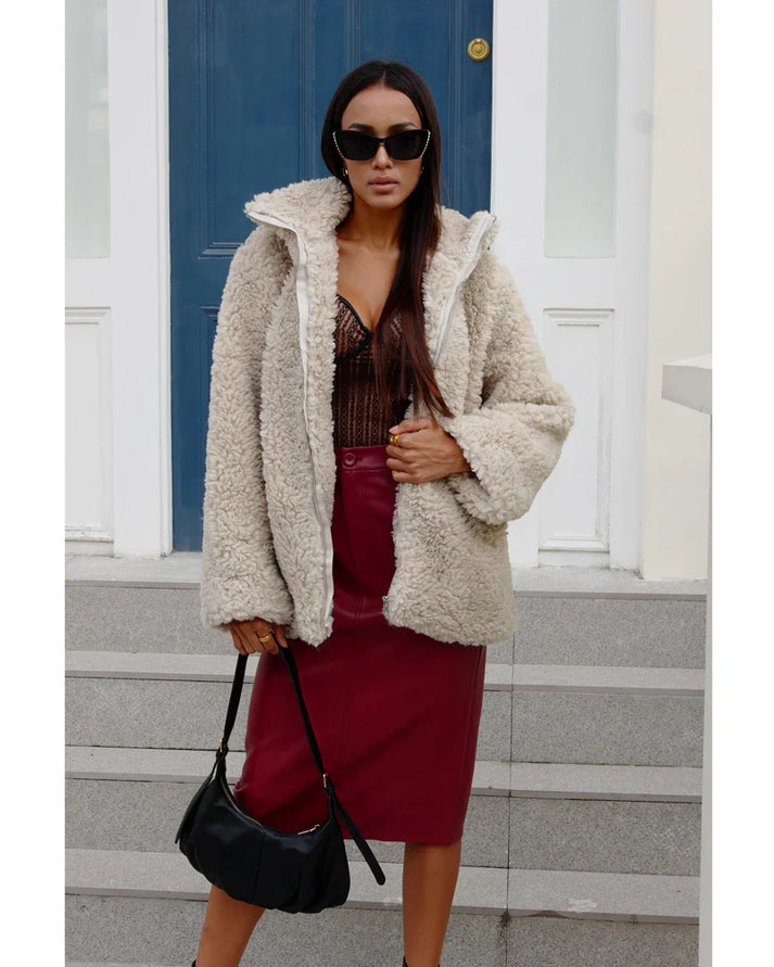 Womens Oversized Fleece Jacket Relaxed Fit - BritishMode