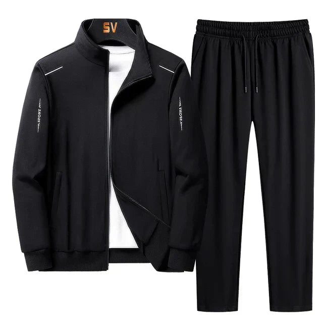 Mens Tracksuit with Joggers and Zip-Up Jacket Sporty Fit - BritishMode