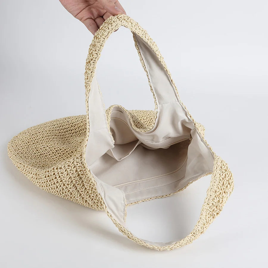 Womens Woven Rattan Bag Casual Style